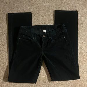 Jcrew, black corduroy, low waisted pants